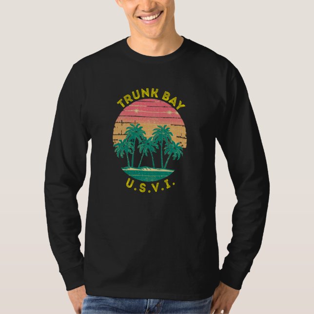 T-shirt Retro Trunk Bay Vacation Souvenir Palm Tree (Devant)