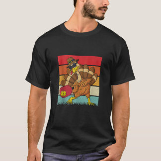 T-shirt Retro Turkey Pickleball Ball Autumn Fall Vibes Tha