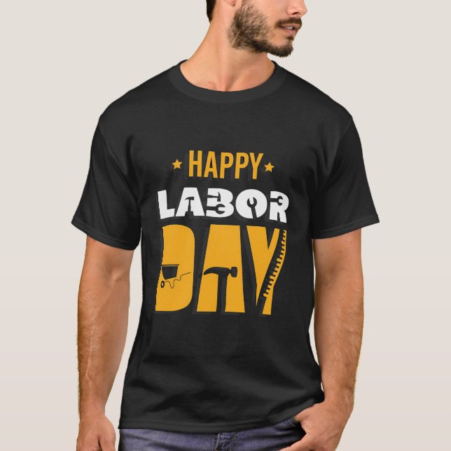 T-shirt Retro Union Forte Joyeuse Fête du Travail Internat (Devant)