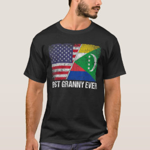 T-shirt Retro Us Comoros Drapeau Meilleure grand-mère jama