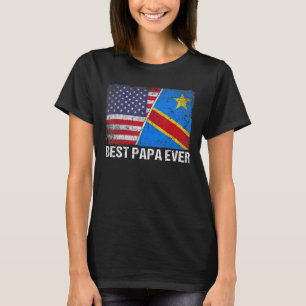 T-shirt Retro Us Congo Drapeau Best Papa Ever Fête des pèr