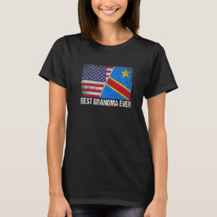 T-shirt Retro Us Congo Drapeau meilleur grand-mère jamais