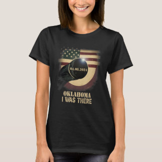 T-shirt Retro US Flag Total Solar Eclipse 2024 Oklahoma