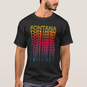 T-shirt Retro Usa Colorful City Nostalgale Fontana