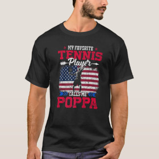 T-shirt Retro Usa Drapeau joueur de tennis me appelle Popp
