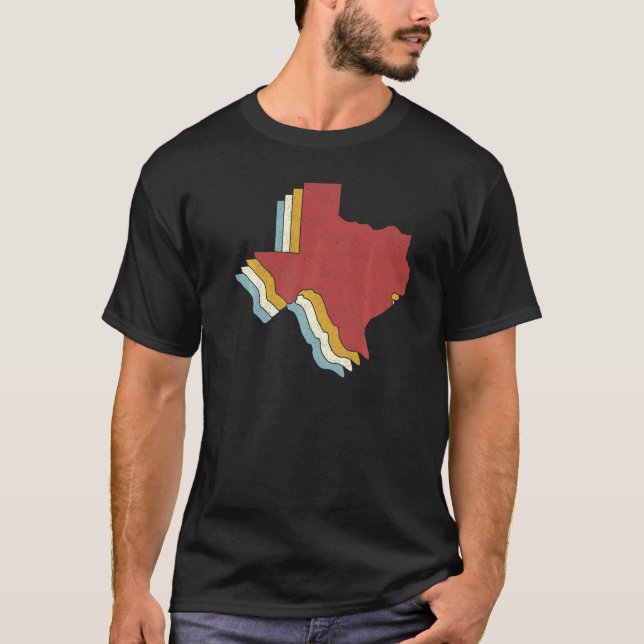 T-shirt Retro USA State  Vintage Map Texas (Devant)