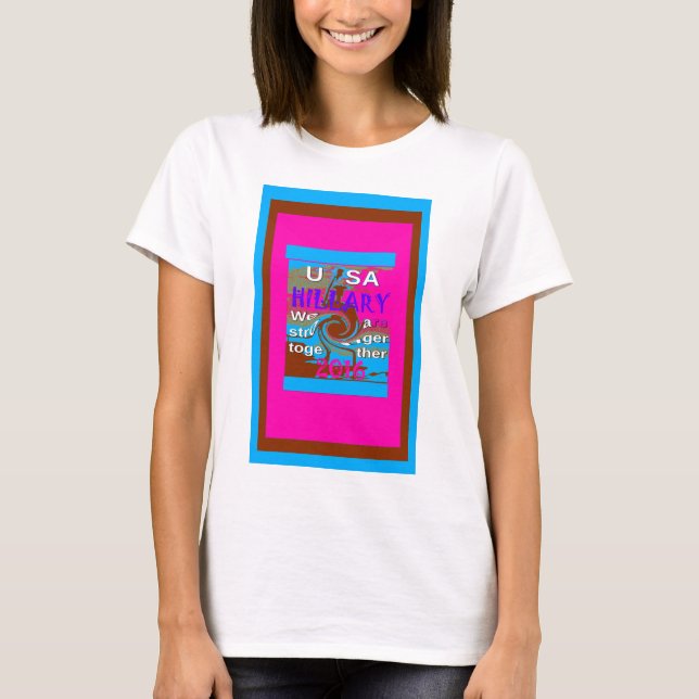T-shirt Retro USA Stronger Together Abstrait Art Print (Devant)