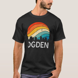 T-shirt Retro Utah Ogden Skyline Vintage Urban Skyscraper
