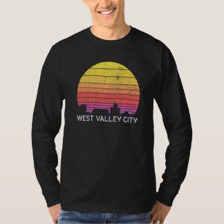 T-shirt Rétro Utah West Valley City Skyline Vintage Urbain