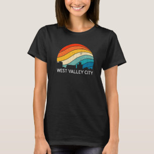 T-shirt Rétro Utah West Valley City Skyline Vintage Urbain