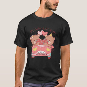 T-shirt Retro Valentine Couple Bears Amour Coeur Candy Val