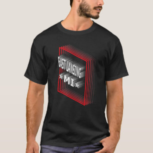 T-shirt Rétro Vaporwave East Lansing Michigan MI
