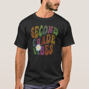 T-shirt Retro VIBES DE SECONDE GRADE Enseignant Paix Amour