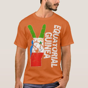 T-shirt Retro Victory Two Fingers Equatorial Guinea Flag P