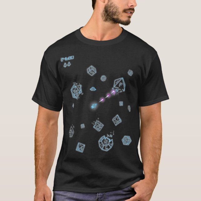 T-shirt Retro Video Game 90s Retro Gamer Dragons D20 (Devant)