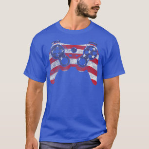 T-shirt Retro Video Game American Flag Juillet 4 USA Sport