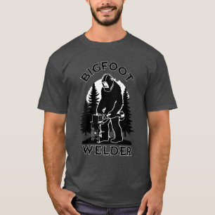 T-shirt Retro Vidfoot Bigfoot Welder Forest Scene Tee
