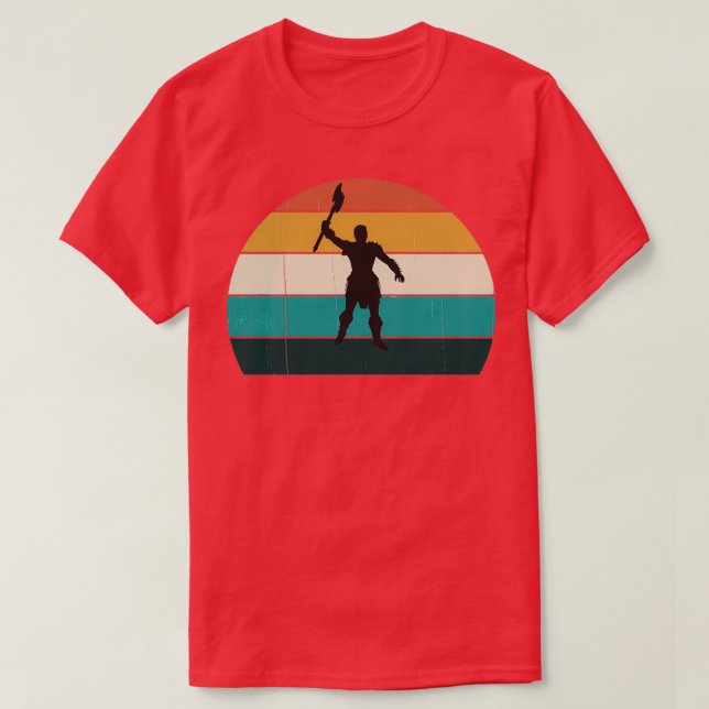 T-shirt Retro Viking Barbarian Ax Fighter Battle Warrier (Design devant)