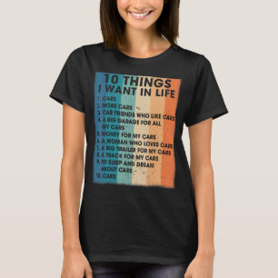 T-shirt Rétro Vintage 10 choses que je veux dans ma vie vo