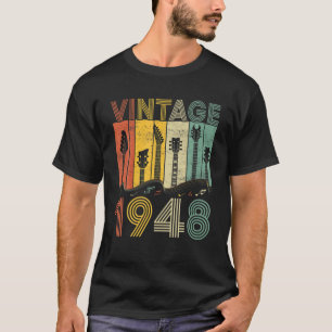 T-shirt Rétro Vintage 1948 Guitariste 1948 Anniversaire Gu