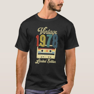 T-shirt Retro Vintage 1978 Bande de cassette 44e Anniversa