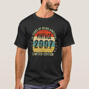 T-shirt Retro Vintage 2007 16 Année D'Être Génial