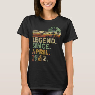 T-shirt Retro Vintage 60 ans Avril Né Légende depuis 1966