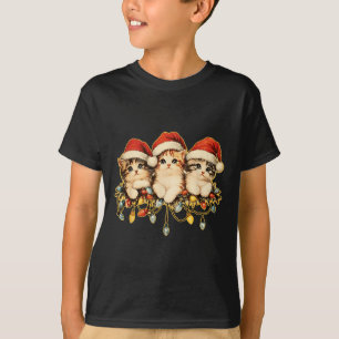T-shirt Retro Vintage 90s Chat Noël 1