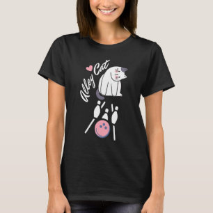 T-SHIRT RETRO VINTAGE ALLEY CAT BOWLING TEAM HUMOUR BOWLER
