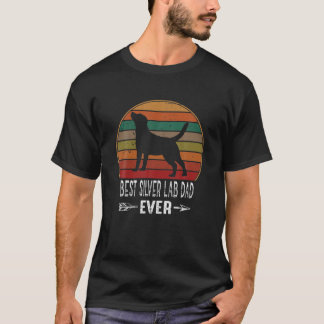 T-shirt Retro Vintage Best Silver Lab Papa Ever Labrador R