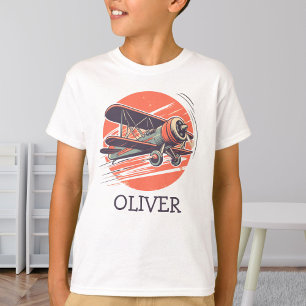 T-shirt Rétro Vintage Biplan Personnalisé
