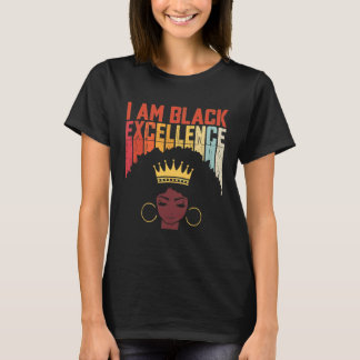 T-shirt Rétro Vintage Black Excellence African Pride Histo