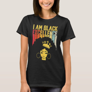 T-shirt Retro Vintage Black Excellence African Pride Histo