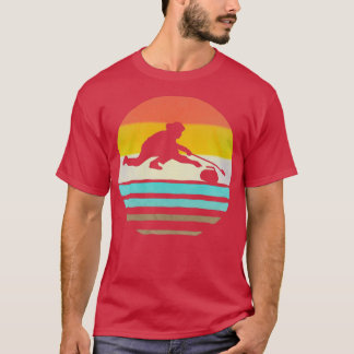 T-shirt Retro Vintage Curling Sports d'hiver entraîneur T