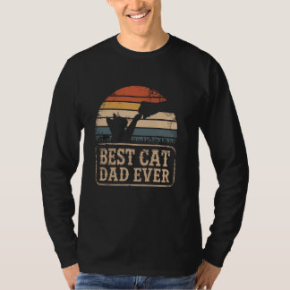 T-shirt Rétro Vintage Drôle Papa Chat Boum Poing Meilleur