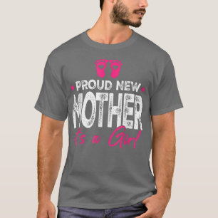 T-shirt Retro Vintage Genre Révèle Fier Nouvelle Mère C'Es