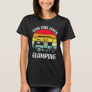 T-shirt Rétro Vintage Glamping Cette Fille Aime Le Glampin