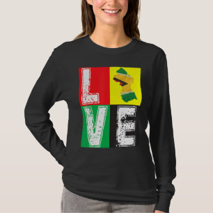 T-shirt RETRO vintage I LOVE GUYANA FLAG MAP POUR GUYANAIS