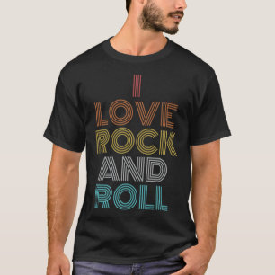 T-shirt Retro Vintage I Love Rock and Roll