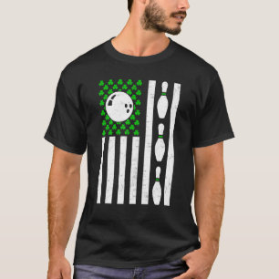 T-shirt Retro Vintage irlandais Usa Drapeau Sport Bowling 