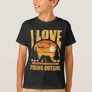 T-shirt Rétro Vintage J'adore Uriner à l'Extérieur Drôle R