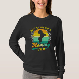 T-shirt Retro Vintage Meilleur Bichon Frise Maman Jamais