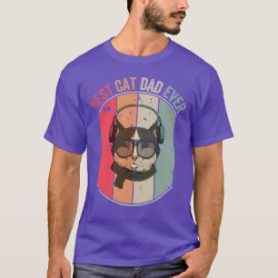 T-shirt Retro Vintage Meilleur Chat Papa Jamais Chemise Ch