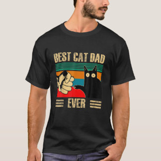 T-shirt Retro Vintage Meilleur Chat Papa Jamais Drôle Chat