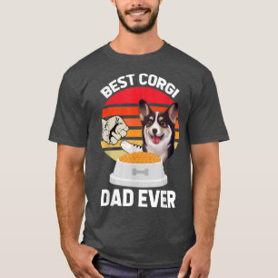 T-shirt Retro Vintage Meilleur Corgi Papa Chien Daddy Prop