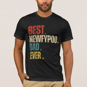 T-shirt Retro vintage Meilleur Newfypoo Papa Jamais grunge