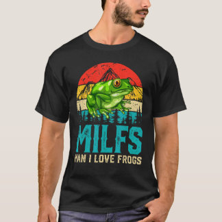 T-shirt Retro Vintage Milfs Homme I Love Frogs Dit Frog