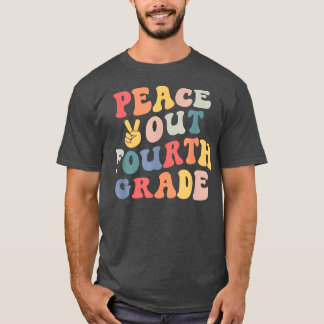 T-shirt Retro Vintage Peace Out Enseignant de 4e année Ret