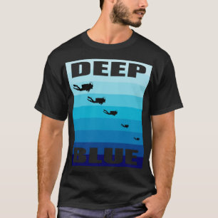 T-shirt Retro Vintage Plongée plongée Deep Blue Diver Drap