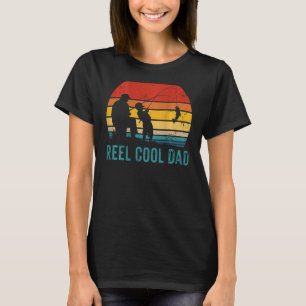 T-shirt Retro Vintage Reel Cool Papa Pêche Papa Papa Papa
